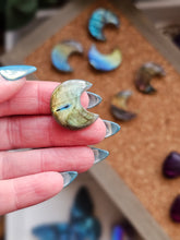 Load image into Gallery viewer, Labradorite Moon & Heart Series ~ Real Crystal Pins