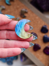 Load image into Gallery viewer, Labradorite Moon & Heart Series ~ Real Crystal Pins
