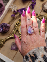 Load image into Gallery viewer, Pink Rainbow Moonstone Sterling Silver Statement Rings