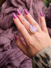 Load image into Gallery viewer, Pink Rainbow Moonstone Sterling Silver Statement Rings