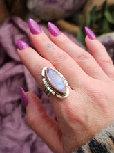 Load image into Gallery viewer, Pink Rainbow Moonstone Sterling Silver Statement Rings