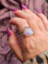 Load image into Gallery viewer, Pink Rainbow Moonstone Sterling Silver Statement Rings