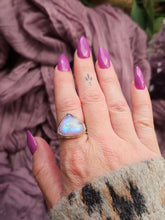 Load image into Gallery viewer, Pink Rainbow Moonstone Sterling Silver Statement Rings