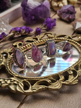 Load image into Gallery viewer, Pink Rainbow Moonstone Sterling Silver Statement Rings