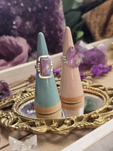 Load image into Gallery viewer, Pink Rainbow Moonstone Sterling Silver Statement Rings