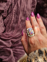 Load image into Gallery viewer, Pink Rainbow Moonstone Sterling Silver Statement Rings