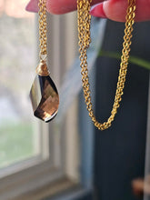 Load image into Gallery viewer, Dream Faceted "Minecraft" Smokey Quartz Crystal Teardrop Necklaces