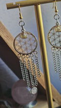 Load and play video in Gallery viewer, Sacred Dreamer Gemstone Chandelier Earrings