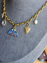 Load image into Gallery viewer, Lunar Moth Chunky Gold Charm Necklace