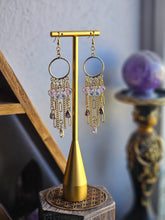Load image into Gallery viewer, Moth & Moon Chandelier Earrings