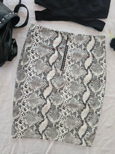Load image into Gallery viewer, Pleather Snakeskin Skirt
