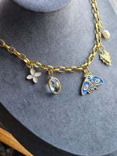 Load image into Gallery viewer, Lunar Moth Chunky Gold Charm Necklace