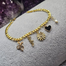 Load image into Gallery viewer, Hey Babe Gold Charm Bracelet
