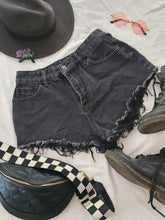 Load image into Gallery viewer, High Waisted Flame Denim Mom Shorts