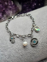 Load image into Gallery viewer, Eye Sea You Silver Chunky Charm Bracelet