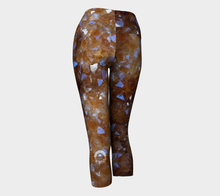 Load image into Gallery viewer, "Capris" Citrine Crystal Fold Over Yoga Leggings