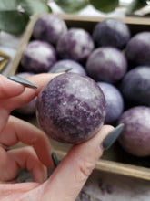 Load image into Gallery viewer, Natural Lavender Lepidolite Spheres
