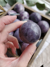 Load image into Gallery viewer, Natural Lavender Lepidolite Spheres