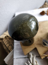 Load image into Gallery viewer, Gold Sheen Obsidian Carved Mushrooms