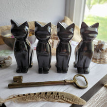 Load image into Gallery viewer, Black Onyx Crystal Gemstone Carved Cats