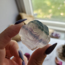 Load image into Gallery viewer, Rainbow Fluorite Carved Crystal Roses
