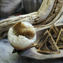 Load image into Gallery viewer, Sacred Geometry Wooden Sphere Stand