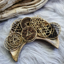 Load image into Gallery viewer, Sacred Geometry Wooden Sphere Stand