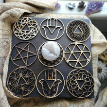 Load image into Gallery viewer, Sacred Geometry Wooden Sphere Stand