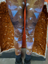 Load image into Gallery viewer, "Capris" Citrine Crystal Fold Over Yoga Leggings