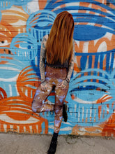 Load image into Gallery viewer, "Capris" Citrine Crystal Fold Over Yoga Leggings