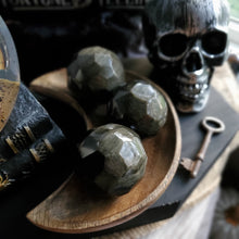 Load image into Gallery viewer, Mini Faceted Gold Sheen Obsidian Spheres