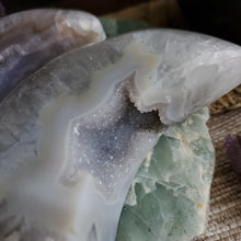 Load image into Gallery viewer, Agate Crystal Crescent Druzy Moons