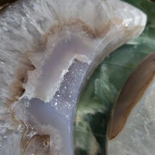 Load image into Gallery viewer, Agate Crystal Crescent Druzy Moons