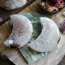 Load image into Gallery viewer, Agate Crystal Crescent Druzy Moons