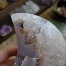 Load image into Gallery viewer, Agate Crystal Crescent Druzy Moons