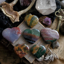 Load image into Gallery viewer, AAA Bloodstone Palmstone Hearts