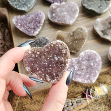 Load image into Gallery viewer, Natural Amethyst Druzy Hearts