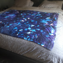 Load image into Gallery viewer, Amethyst Rainbow Fluorite Reversible Crystal Fleece Blanket