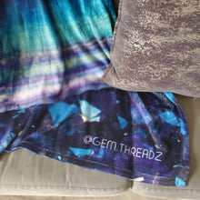 Load image into Gallery viewer, Amethyst Rainbow Fluorite Reversible Crystal Fleece Blanket