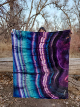 Load image into Gallery viewer, Amethyst Rainbow Fluorite Reversible Crystal Fleece Blanket