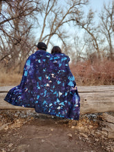 Load image into Gallery viewer, Amethyst Rainbow Fluorite Reversible Crystal Fleece Blanket