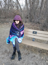 Load image into Gallery viewer, Amethyst Rainbow Fluorite Reversible Crystal Fleece Blanket