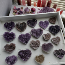 Load image into Gallery viewer, Natural Amethyst Crystal Hearts