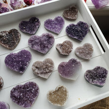 Load image into Gallery viewer, Natural Amethyst Crystal Hearts