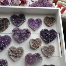 Load image into Gallery viewer, Natural Amethyst Crystal Hearts