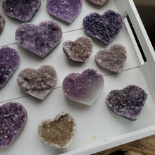 Load image into Gallery viewer, Natural Amethyst Crystal Hearts