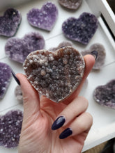 Load image into Gallery viewer, Natural Amethyst Crystal Hearts