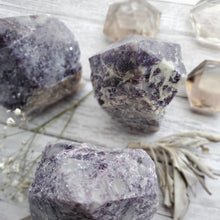 Load image into Gallery viewer, Natural Lepidolite Purple Gemstone Half Polished