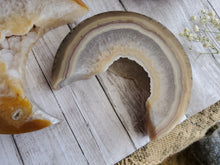 Load image into Gallery viewer, Agate Crystal Crescent Druzy Moons