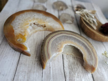 Load image into Gallery viewer, Agate Crystal Crescent Druzy Moons